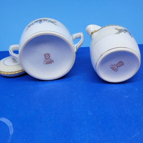 Noritake "M" Modjeska Creamer And Sugar Bowl With Matching Lid VGC c. 1920-1930s - Picture 13 of 16
